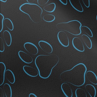 Blue Line Dog Paw Print Chiffon