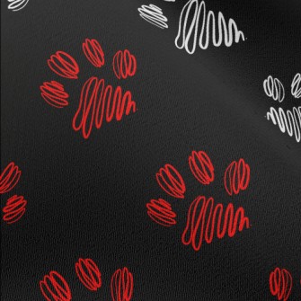 Hand Drawn Abstract Dog Paw Pr Chiffon