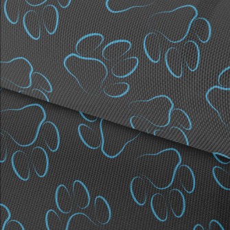 Blue Line Dog Paw Print Waterproof Oxford