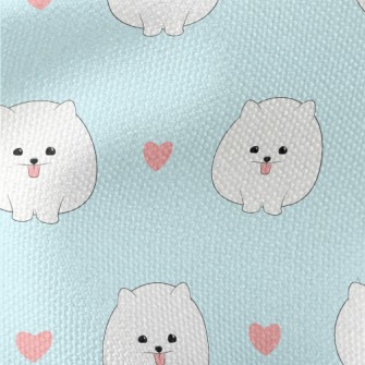 Cute White Pomeranian Waterproof Canvas