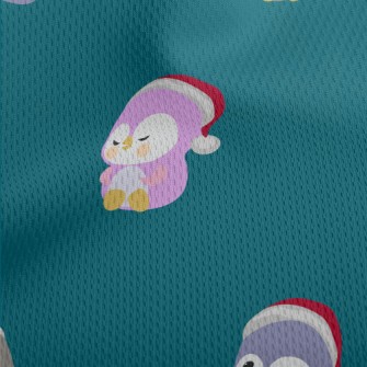 Colorful Christmas Penguin Athletic Mesh Flat Back