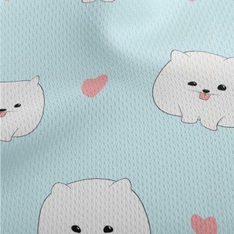 Cute White Pomeranian Athletic Mesh Flat Back
