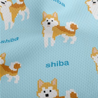 Pixel Shiba Inu Athletic Mesh Flat Back