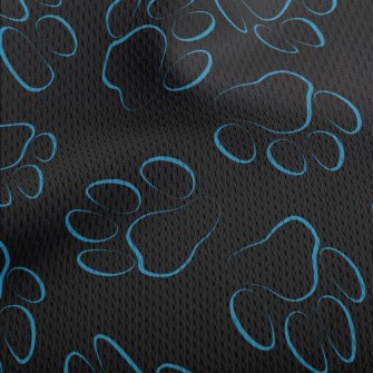 Blue Line Dog Paw Print Athletic Mesh Flat Back