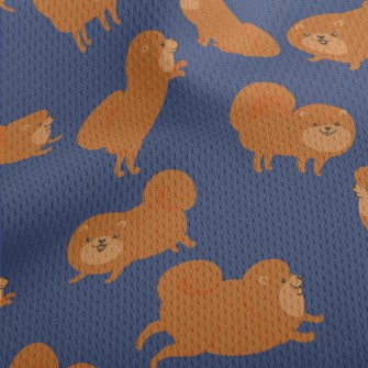 Cartoon Brown Pomeranian Athletic Mesh Flat Back