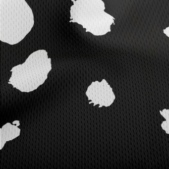 Black Dalmatian Pattern Athletic Mesh Flat Back