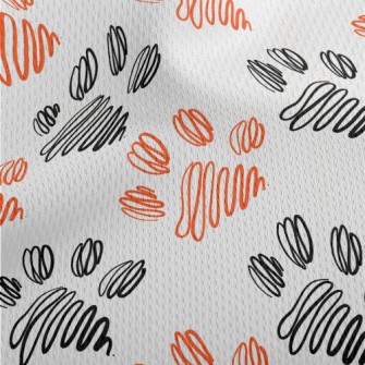 Two-color Line Dog Paw Print Athletic Mesh Flat Back