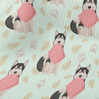 Husky Holding Pillow Terry