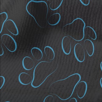 Blue Line Dog Paw Print Terry