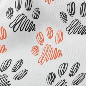 Two-color Line Dog Paw Print Terry