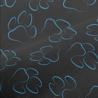 Blue Line Dog Paw Print Performance Linen