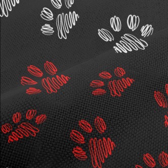 Hand Drawn Abstract Dog Paw Pr Performance Linen