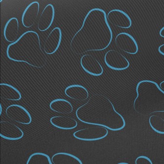 Blue Line Dog Paw Print Twill