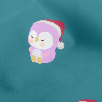 Colorful Christmas Penguin Micro Fleece