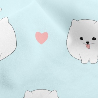 Cute White Pomeranian Micro Fleece
