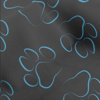 Blue Line Dog Paw Print Micro Fleece