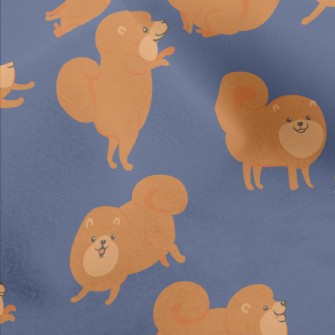 Cartoon Brown Pomeranian Micro Fleece