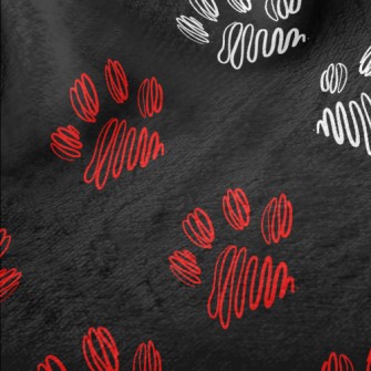 Hand Drawn Abstract Dog Paw Pr Minky
