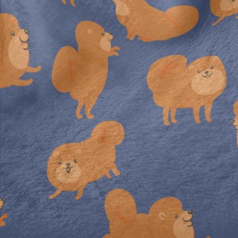 Cartoon Brown Pomeranian Minky