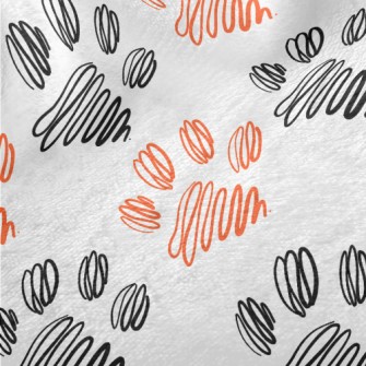 Two-color Line Dog Paw Print Minky