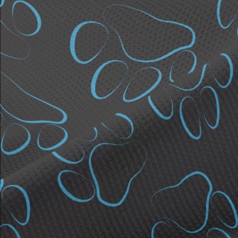 Blue Line Dog Paw Print Piqué