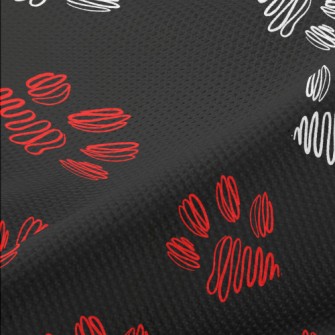 Hand Drawn Abstract Dog Paw Pr Piqué