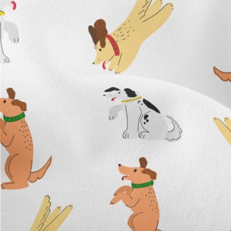 Hand Drawn Pet Dog Training Lightweight Performance Linen