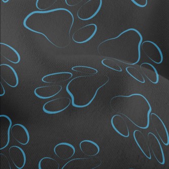 Blue Line Dog Paw Print Lightweight Performance Linen