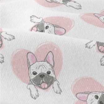 Hand Drawn Pug And Love Heart Modern Jersey