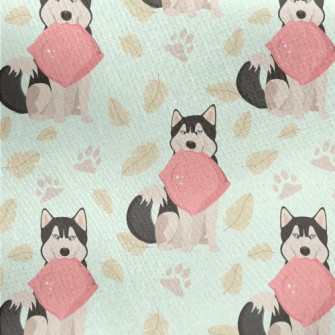 Husky Holding Pillow Jersey Backed Fleece