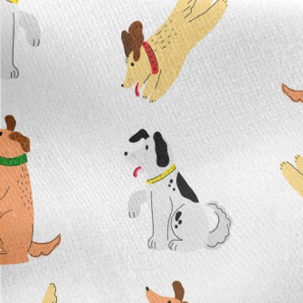 Hand Drawn Pet Dog Training Jersey Backed Fleece