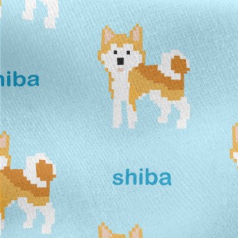 Pixel Shiba Inu Jersey Backed Fleece