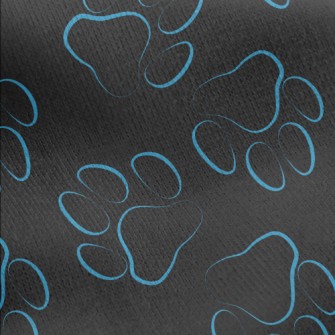 Blue Line Dog Paw Print Jersey Backed Fleece