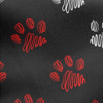 Hand Drawn Abstract Dog Paw Pr Jersey Backed Fleece