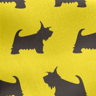 Scottish Terrier Silhouette Jersey Backed Fleece
