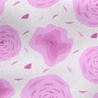 Abstract Rose Pattern Jersey Backed Fleece