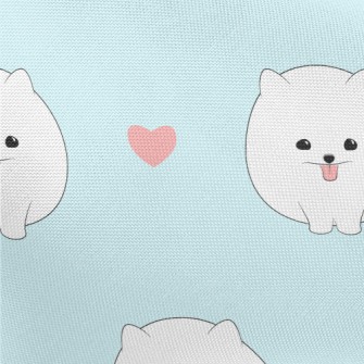 Cute White Pomeranian Pongee
