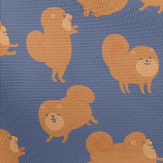 Cartoon Brown Pomeranian Pongee
