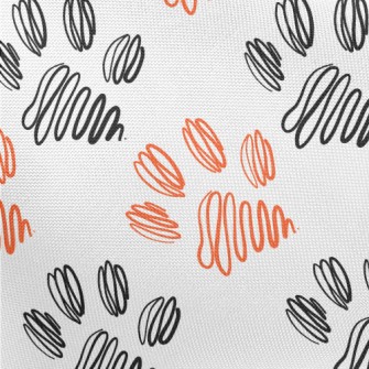 Two-color Line Dog Paw Print Pongee