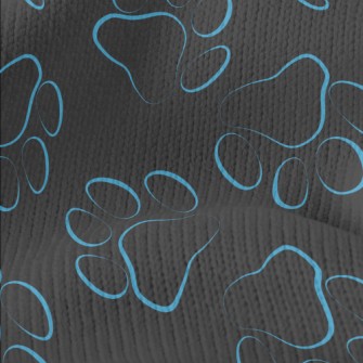 Blue Line Dog Paw Print Stretch Jersey