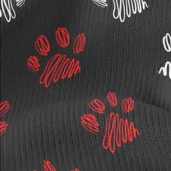 Hand Drawn Abstract Dog Paw Pr Stretch Jersey