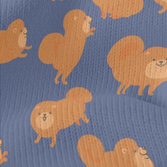 Cartoon Brown Pomeranian Stretch Jersey
