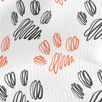 Two-color Line Dog Paw Print Stretch Jersey
