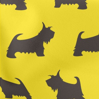 Scottish Terrier Silhouette Lightweight Cotton Poplin