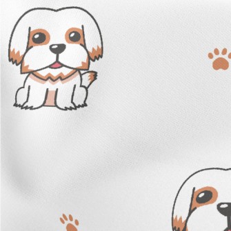 Cartoon Shih Tzu Lightweight Cotton Poplin