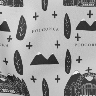 Podgorica Landmarks Lightweight Cotton Poplin