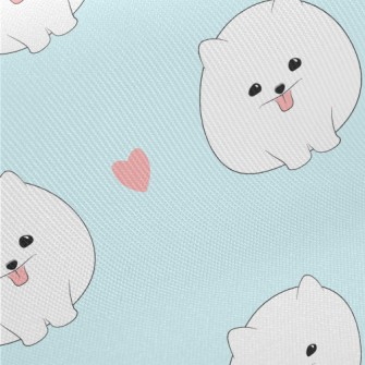 Cute White Pomeranian Midweight Cotton Poplin