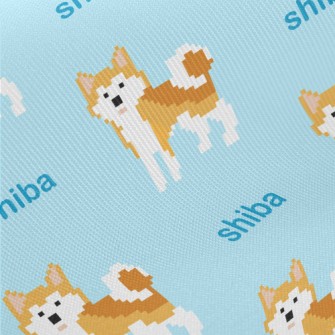 Pixel Shiba Inu Midweight Cotton Poplin