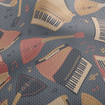 Accordion And Guitar Athletic Mesh Flat Back