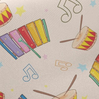 Xylophone And Colorful Drums Twill